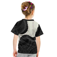 Black Polynesia Tribal Octopus Tattoo Kid T Shirt Pikake Lei Polynesian Pattern