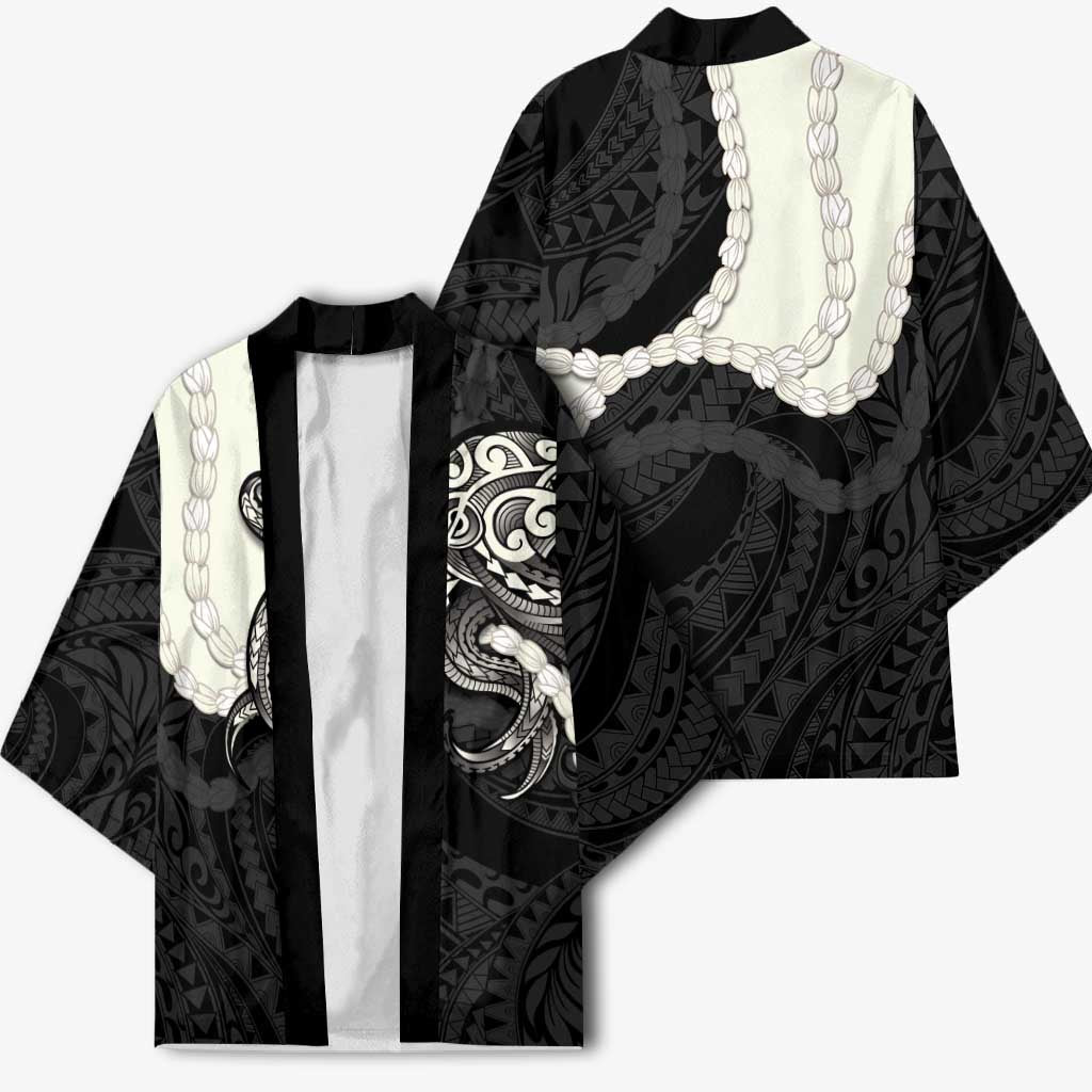 Black Polynesia Tribal Octopus Tattoo Kimono Pikake Lei Polynesian Pattern