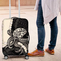 Black Polynesia Tribal Octopus Tattoo Luggage Cover Pikake Lei Polynesian Pattern