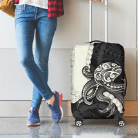 Black Polynesia Tribal Octopus Tattoo Luggage Cover Pikake Lei Polynesian Pattern