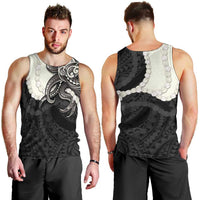 Black Polynesia Tribal Octopus Tattoo Men Tank Top Pikake Lei Polynesian Pattern