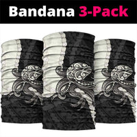 Black Polynesia Tribal Octopus Tattoo Neck Gaiter Pikake Lei Polynesian Pattern