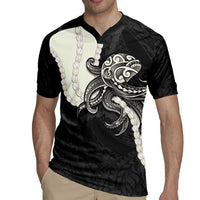 Black Polynesia Tribal Octopus Tattoo Rugby Jersey Pikake Lei Polynesian Pattern