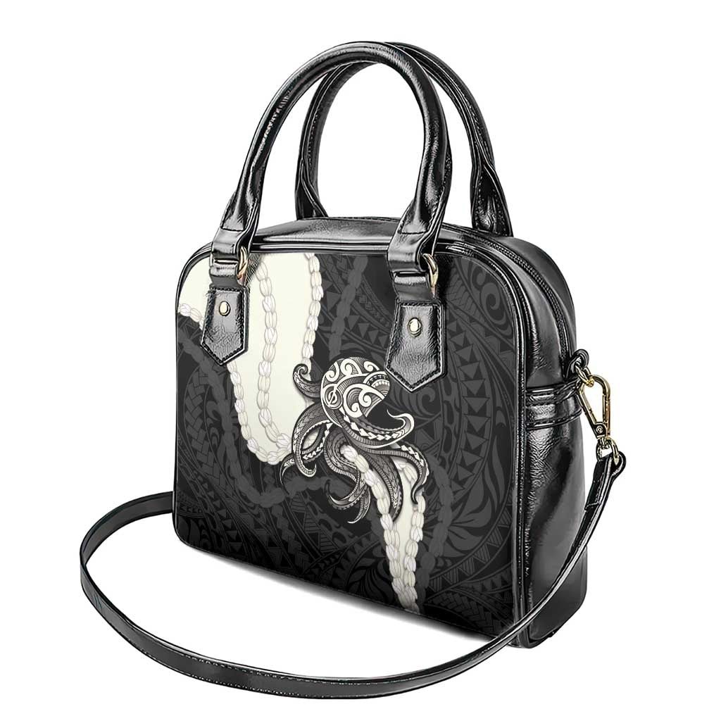 Black Polynesia Tribal Octopus Tattoo Shoulder Handbag Pikake Lei Polynesian Pattern