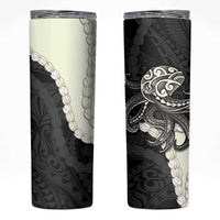 Black Polynesia Tribal Octopus Tattoo Skinny Tumbler Pikake Lei Polynesian Pattern