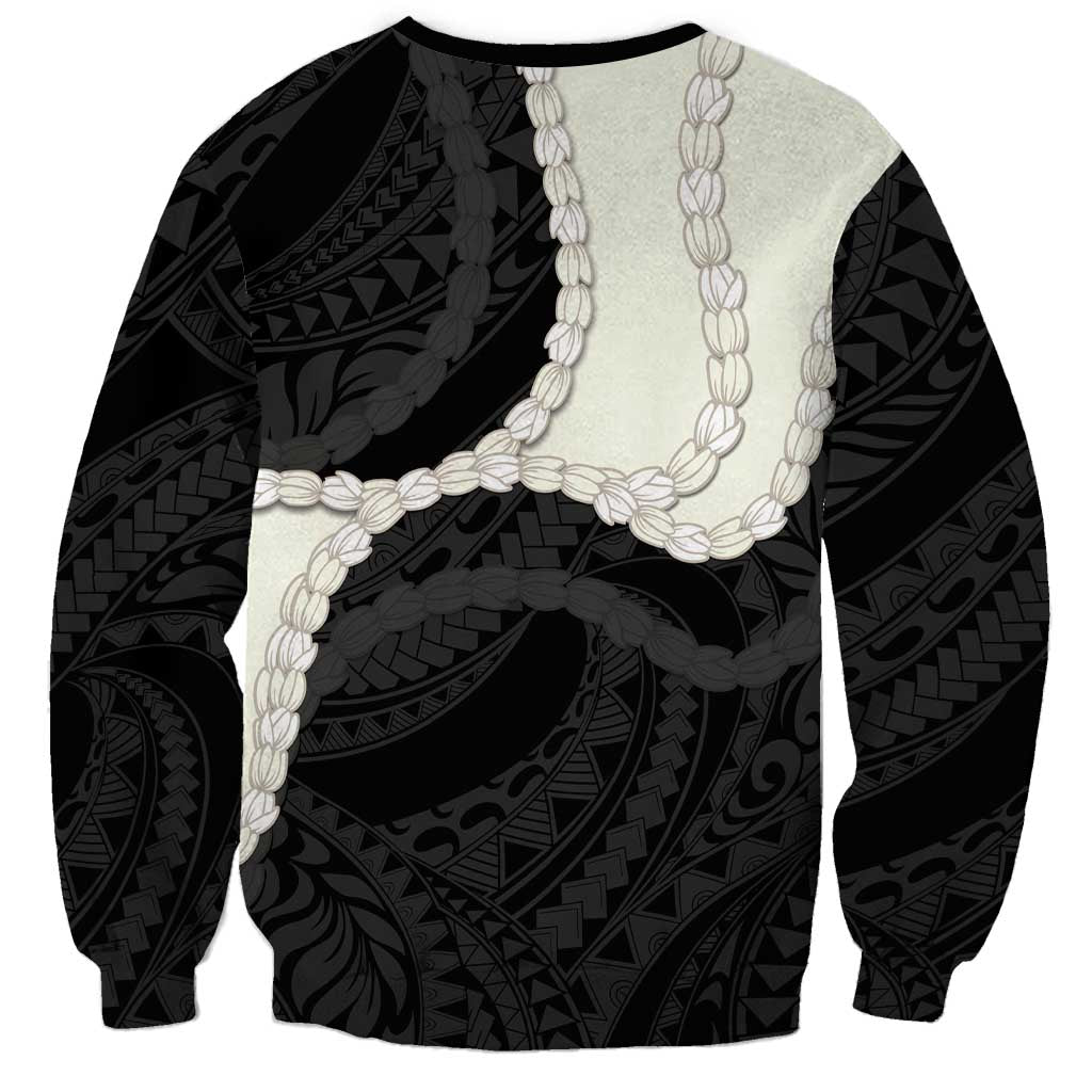 Black Polynesia Tribal Octopus Tattoo Sweatshirt Pikake Lei Polynesian Pattern