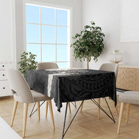 Black Polynesia Tribal Octopus Tattoo Tablecloth Pikake Lei Polynesian Pattern