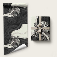 Black Polynesia Tribal Octopus Tattoo Wrapping Paper Pikake Lei Polynesian Pattern