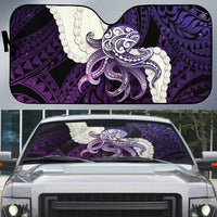 Purple Galaxy Polynesia Tribal Octopus Tattoo Auto Sun Shade Pikake Lei Polynesian Pattern