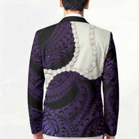 Purple Galaxy Polynesia Tribal Octopus Tattoo Blazer Pikake Lei Polynesian Pattern