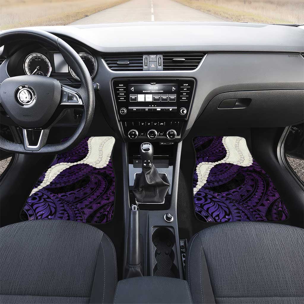 Purple Galaxy Polynesia Tribal Octopus Tattoo Car Mats Pikake Lei Polynesian Pattern