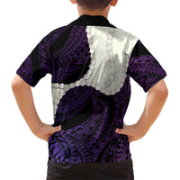 Purple Galaxy Polynesia Tribal Octopus Tattoo Family Matching Tank Maxi Dress and Hawaiian Shirt Pikake Lei Polynesian Pattern
