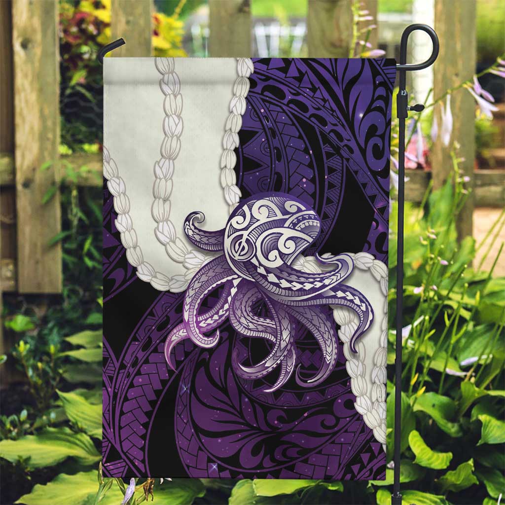 Purple Galaxy Polynesia Tribal Octopus Tattoo Garden Flag Pikake Lei Polynesian Pattern