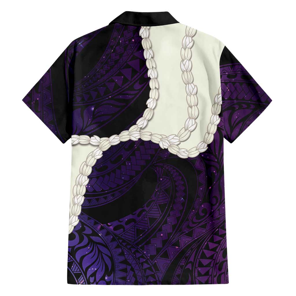 Purple Galaxy Polynesia Tribal Octopus Tattoo Hawaiian Shirt Pikake Lei Polynesian Pattern