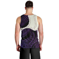 Purple Galaxy Polynesia Tribal Octopus Tattoo Men Tank Top Pikake Lei Polynesian Pattern