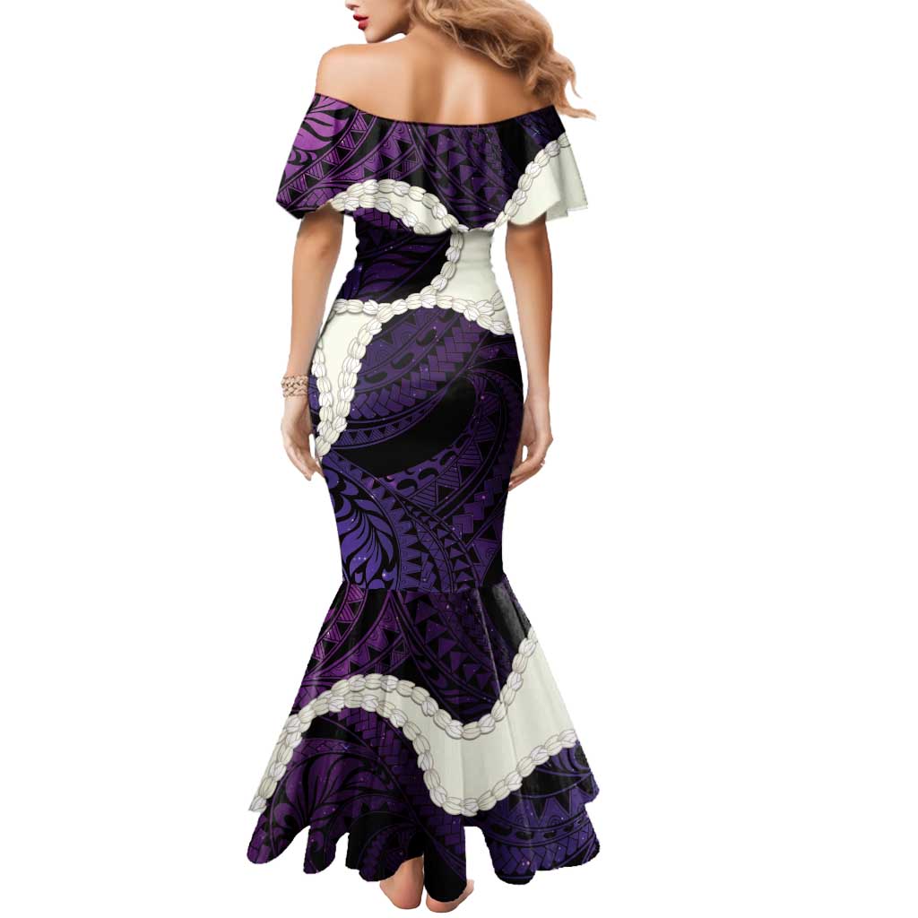 Purple Galaxy Polynesia Tribal Octopus Tattoo Mermaid Dress Pikake Lei Polynesian Pattern