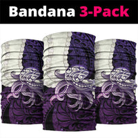 Purple Galaxy Polynesia Tribal Octopus Tattoo Neck Gaiter Pikake Lei Polynesian Pattern