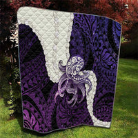 Purple Galaxy Polynesia Tribal Octopus Tattoo Quilt Pikake Lei Polynesian Pattern