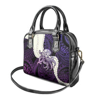 Purple Galaxy Polynesia Tribal Octopus Tattoo Shoulder Handbag Pikake Lei Polynesian Pattern