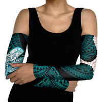 Teal Galaxy Polynesia Tribal Octopus Tattoo Arm Sleeves Pikake Lei Polynesian Pattern