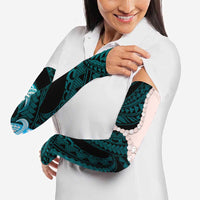 Teal Galaxy Polynesia Tribal Octopus Tattoo Arm Sleeves Pikake Lei Polynesian Pattern