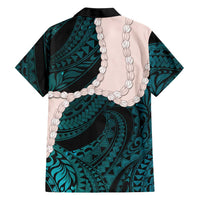 Teal Galaxy Polynesia Tribal Octopus Tattoo Hawaiian Shirt Pikake Lei Polynesian Pattern