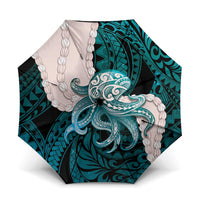 Teal Galaxy Polynesia Tribal Octopus Tattoo Umbrella Pikake Lei Polynesian Pattern