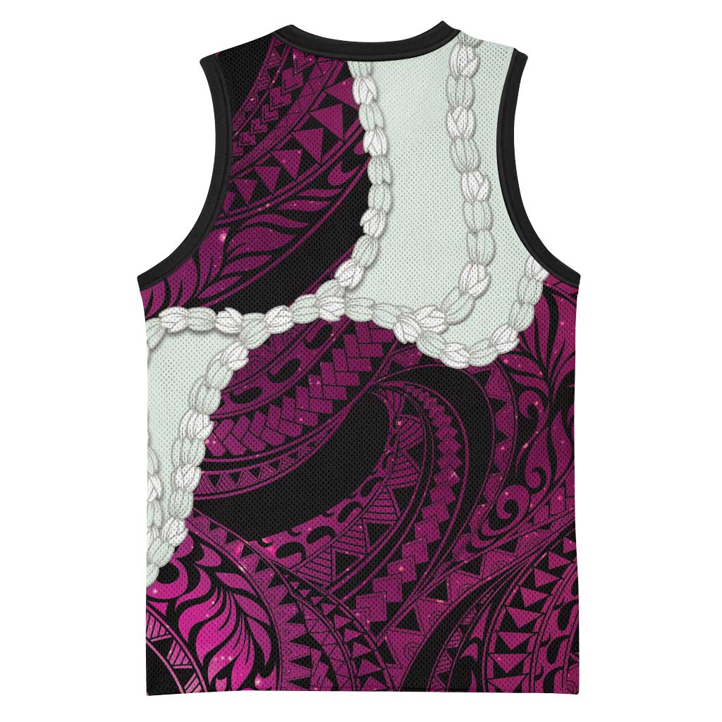 Pink Galaxy Polynesia Tribal Octopus Tattoo Basketball Jersey Pikake Lei Polynesian Pattern