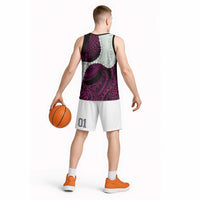 Pink Galaxy Polynesia Tribal Octopus Tattoo Basketball Jersey Pikake Lei Polynesian Pattern