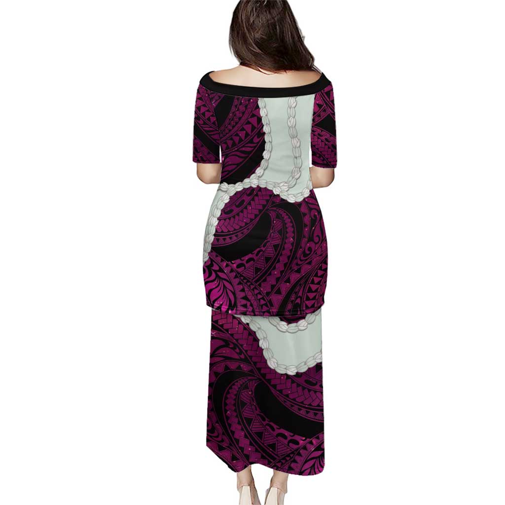 Pink Galaxy Polynesia Tribal Octopus Tattoo Family Matching Puletasi and Hawaiian Shirt Pikake Lei Polynesian Pattern