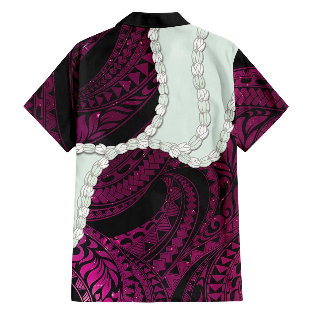 Pink Galaxy Polynesia Tribal Octopus Tattoo Family Matching Summer Maxi Dress and Hawaiian Shirt Pikake Lei Polynesian Pattern
