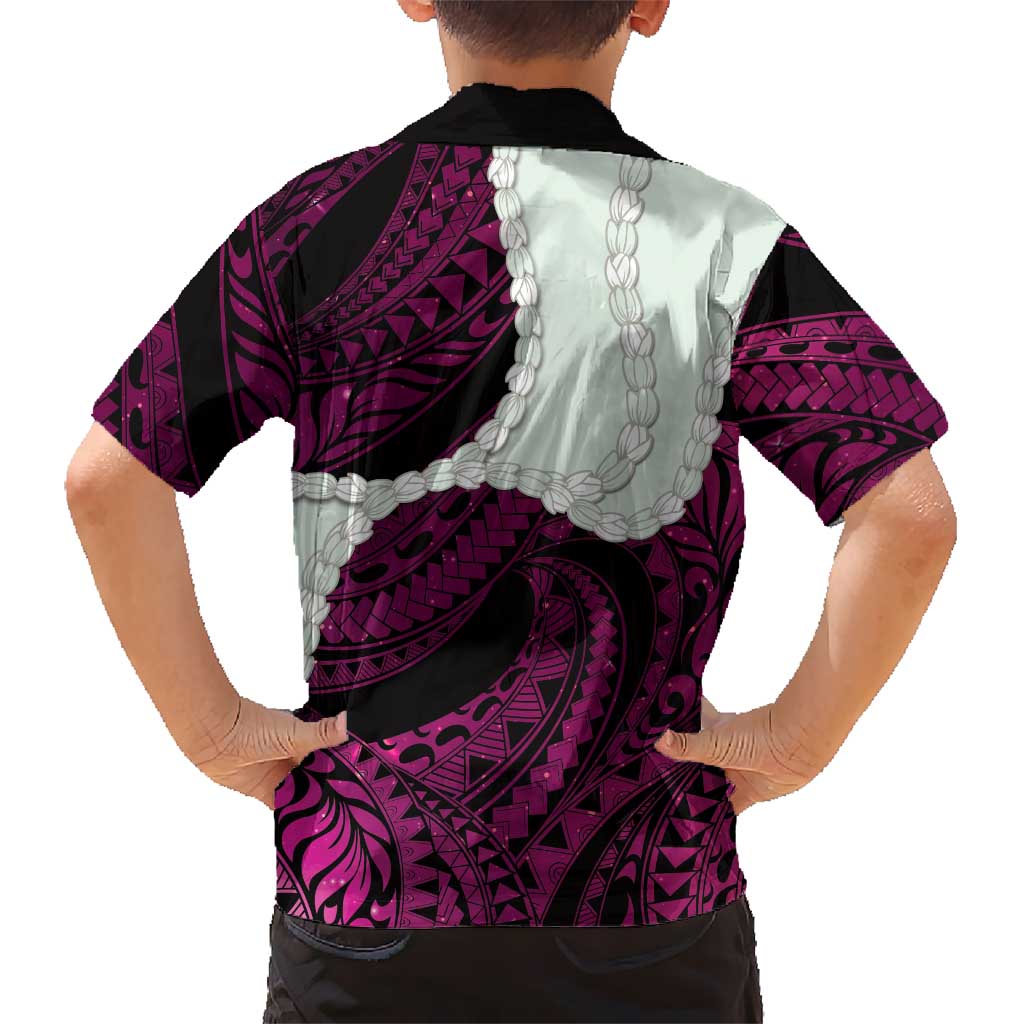 Pink Galaxy Polynesia Tribal Octopus Tattoo Family Matching Tank Maxi Dress and Hawaiian Shirt Pikake Lei Polynesian Pattern