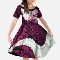 Pink Galaxy Polynesia Tribal Octopus Tattoo Family Matching Tank Maxi Dress and Hawaiian Shirt Pikake Lei Polynesian Pattern