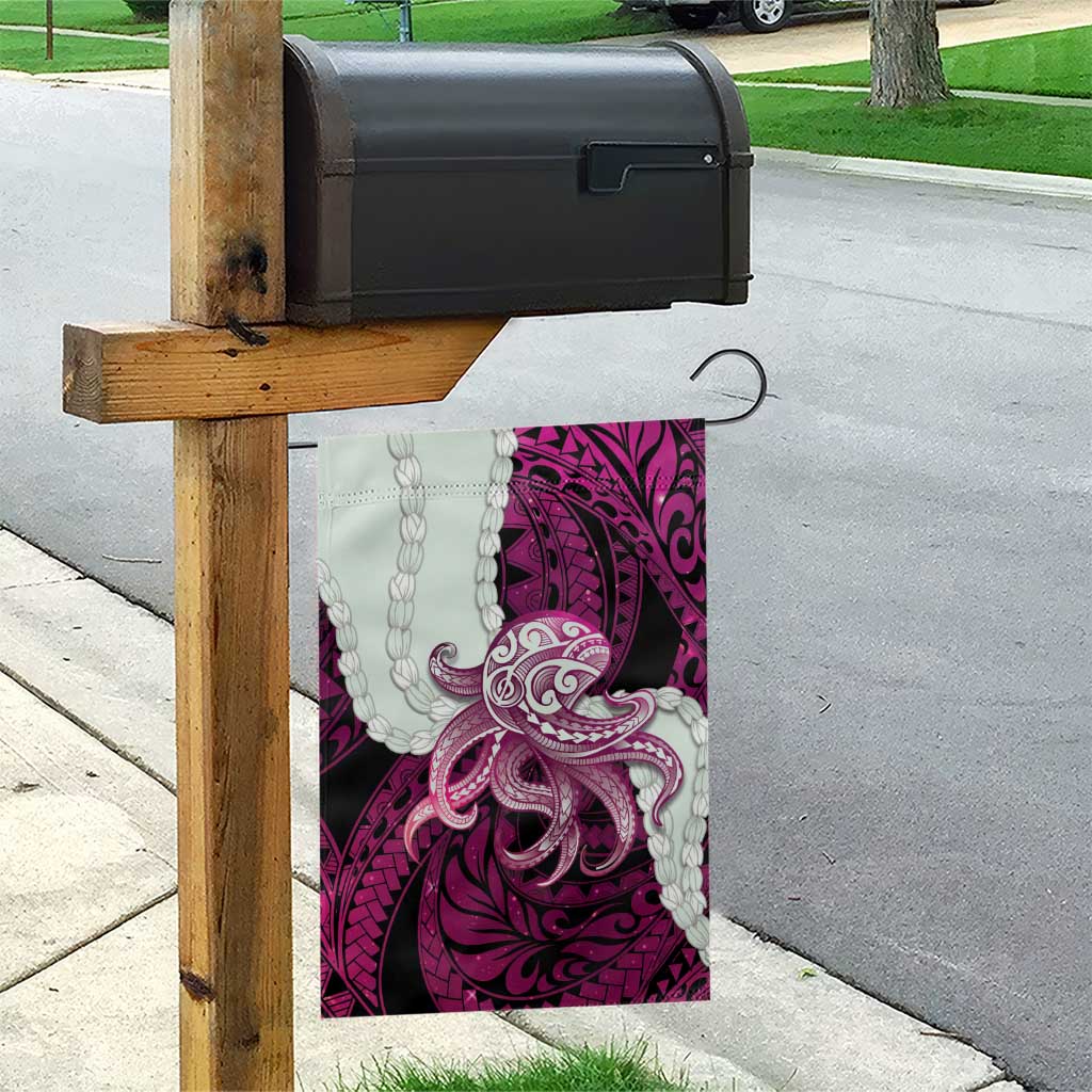 Pink Galaxy Polynesia Tribal Octopus Tattoo Garden Flag Pikake Lei Polynesian Pattern