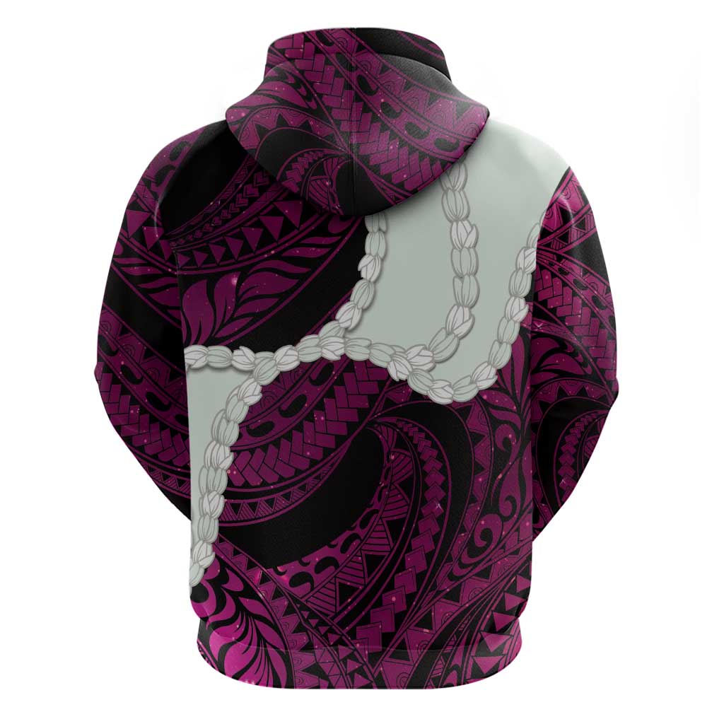 Pink Galaxy Polynesia Tribal Octopus Tattoo Hoodie Pikake Lei Polynesian Pattern