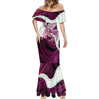 Pink Galaxy Polynesia Tribal Octopus Tattoo Mermaid Dress Pikake Lei Polynesian Pattern