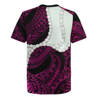 Pink Galaxy Polynesia Tribal Octopus Tattoo Rugby Jersey Pikake Lei Polynesian Pattern