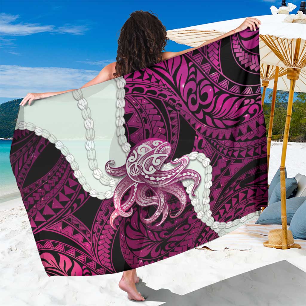 Pink Galaxy Polynesia Tribal Octopus Tattoo Sarong Pikake Lei Polynesian Pattern