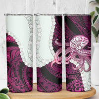 Pink Galaxy Polynesia Tribal Octopus Tattoo Skinny Tumbler Pikake Lei Polynesian Pattern