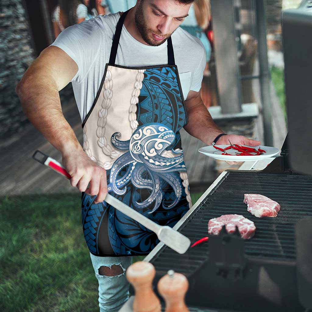 Blue Galaxy Polynesia Tribal Octopus Tattoo Apron Pikake Lei Polynesian Pattern