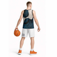 Blue Galaxy Polynesia Tribal Octopus Tattoo Basketball Jersey Pikake Lei Polynesian Pattern