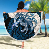 Blue Galaxy Polynesia Tribal Octopus Tattoo Beach Blanket Pikake Lei Polynesian Pattern