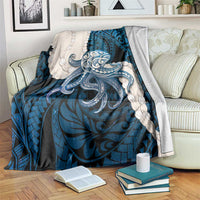 Blue Galaxy Polynesia Tribal Octopus Tattoo Blanket Pikake Lei Polynesian Pattern