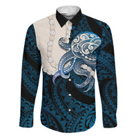 Blue Galaxy Polynesia Tribal Octopus Tattoo Family Matching Off Shoulder Short Dress and Hawaiian Shirt Pikake Lei Polynesian Pattern