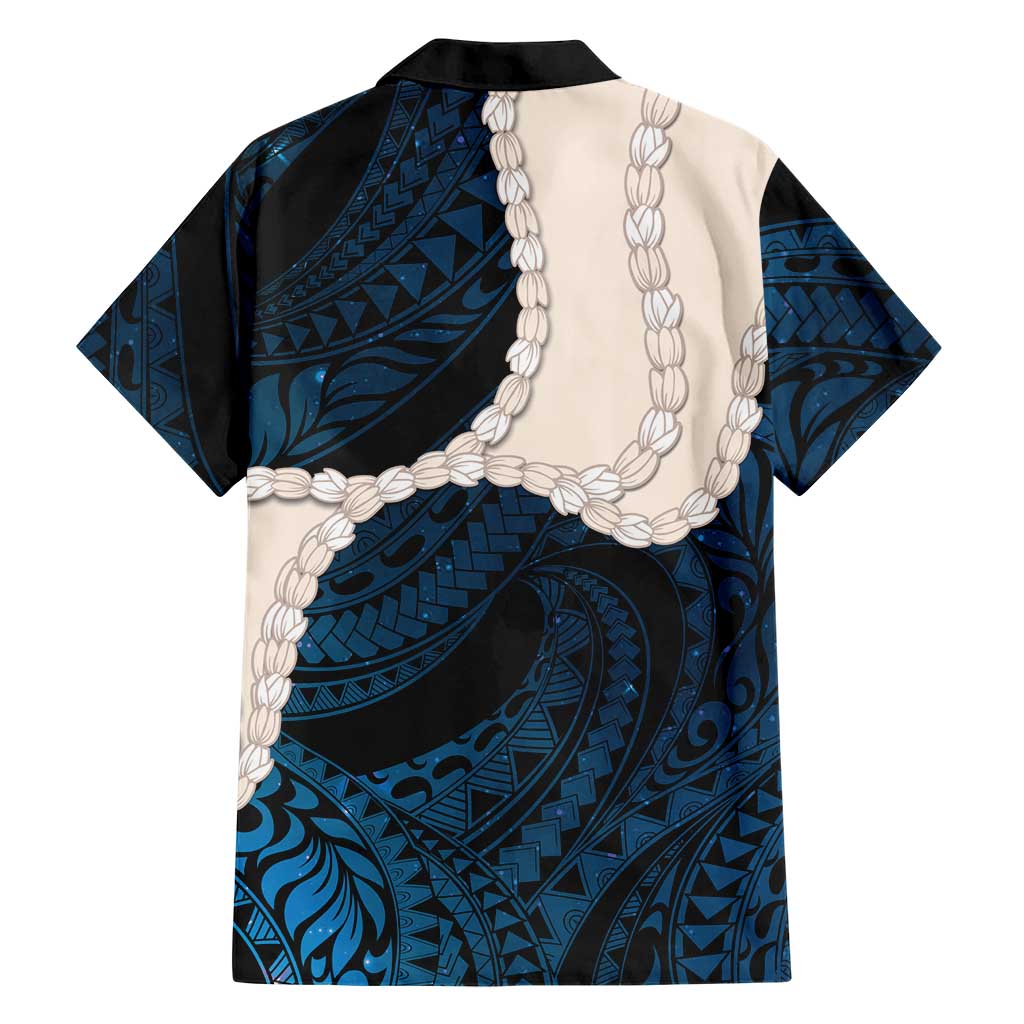 Blue Galaxy Polynesia Tribal Octopus Tattoo Family Matching Summer Maxi Dress and Hawaiian Shirt Pikake Lei Polynesian Pattern
