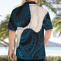 Blue Galaxy Polynesia Tribal Octopus Tattoo Hawaiian Shirt Pikake Lei Polynesian Pattern