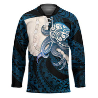 Blue Galaxy Polynesia Tribal Octopus Tattoo Hockey Jersey Pikake Lei Polynesian Pattern