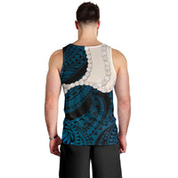 Blue Galaxy Polynesia Tribal Octopus Tattoo Men Tank Top Pikake Lei Polynesian Pattern