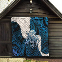 Blue Galaxy Polynesia Tribal Octopus Tattoo Quilt Pikake Lei Polynesian Pattern