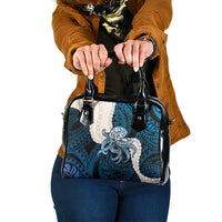 Blue Galaxy Polynesia Tribal Octopus Tattoo Shoulder Handbag Pikake Lei Polynesian Pattern